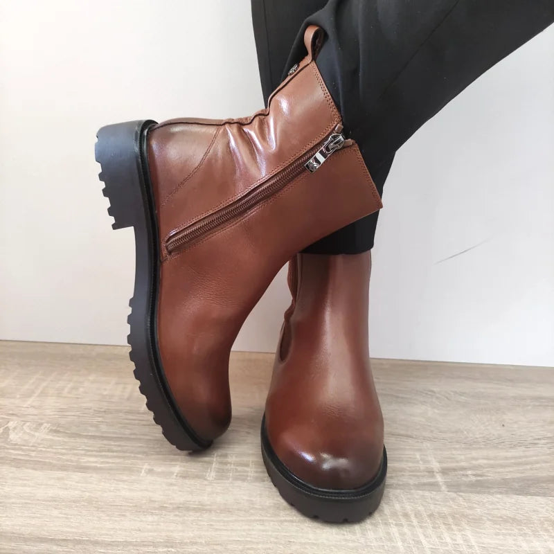 GHETE CASUAL DAMA CAPRICE 25426-43 MARO CONIAC - imagine 4