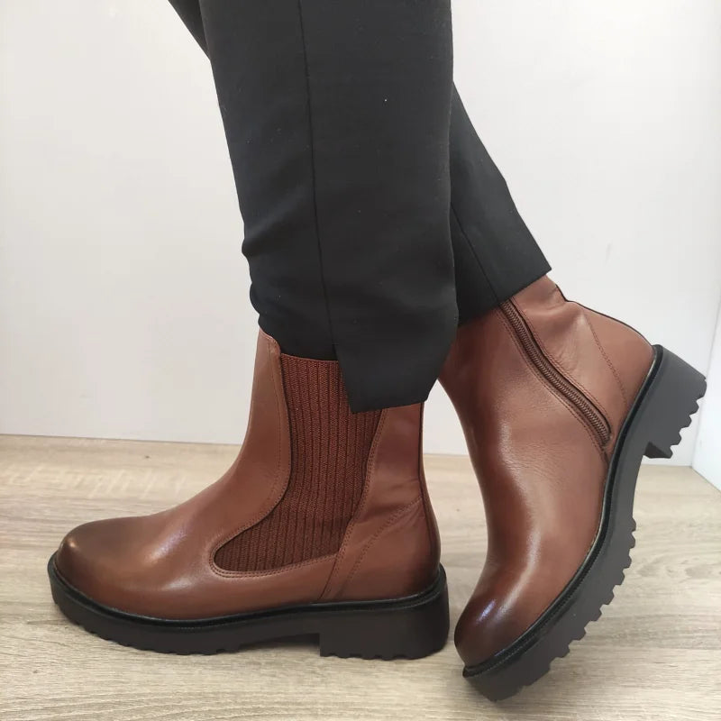 GHETE CASUAL DAMA CAPRICE 25426-43 MARO CONIAC - imagine 3