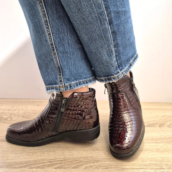 GHETE CASUAL DAMA CAPRICE 25460-45 502 BORDO CROCO - imagine 5