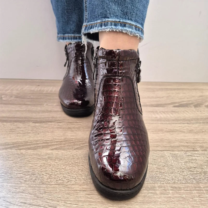 GHETE CASUAL DAMA CAPRICE 25460-45 502 BORDO CROCO - imagine 4
