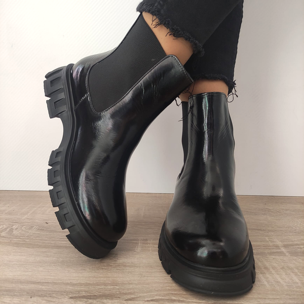 GHETE CASUAL DAMA DOGATI 21016 NEGRE LAC - imagine 5