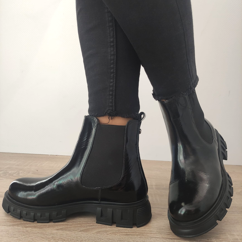GHETE CASUAL DAMA DOGATI 21016 NEGRE LAC - imagine 3