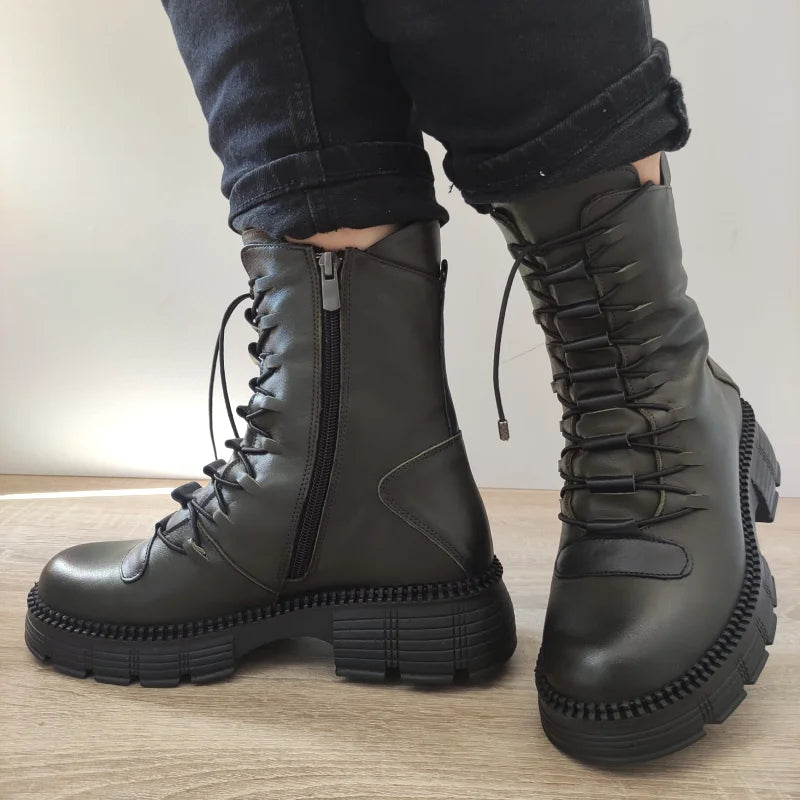 GHETE CASUAL DAMA DOGATI 5779 VERDE KAKI - imagine 5