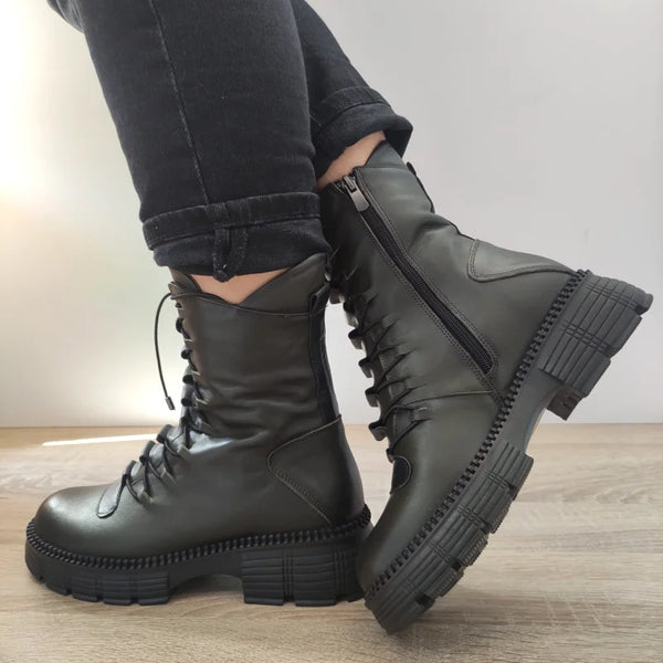 GHETE CASUAL DAMA DOGATI 5779 VERDE KAKI - imagine 2