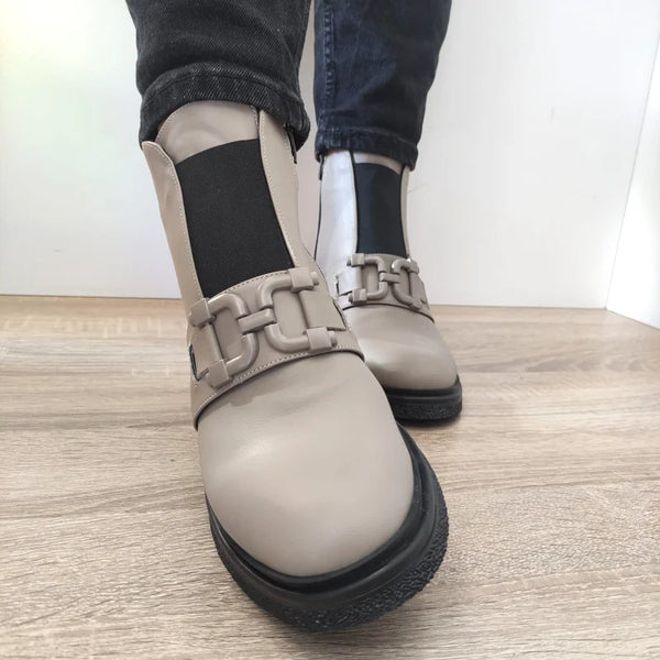 GHETE CASUAL DAMA DOGATI 6015 GREJ VISONE - imagine 3