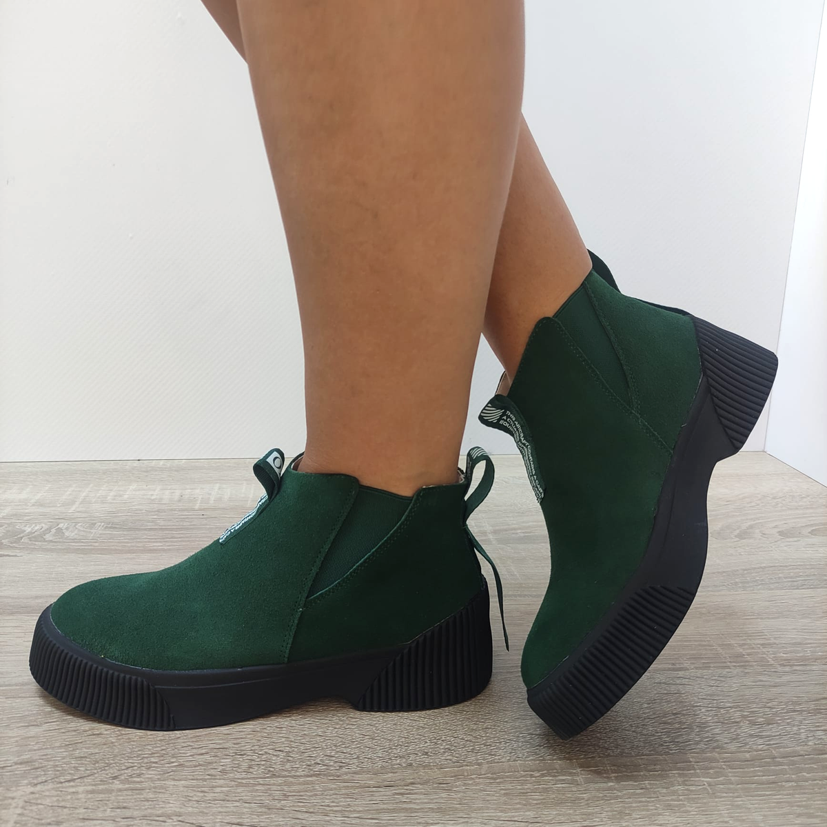 Ghete Casual Damă Feeling 906 Negru velur – Piele Întoarsă – vedere 5