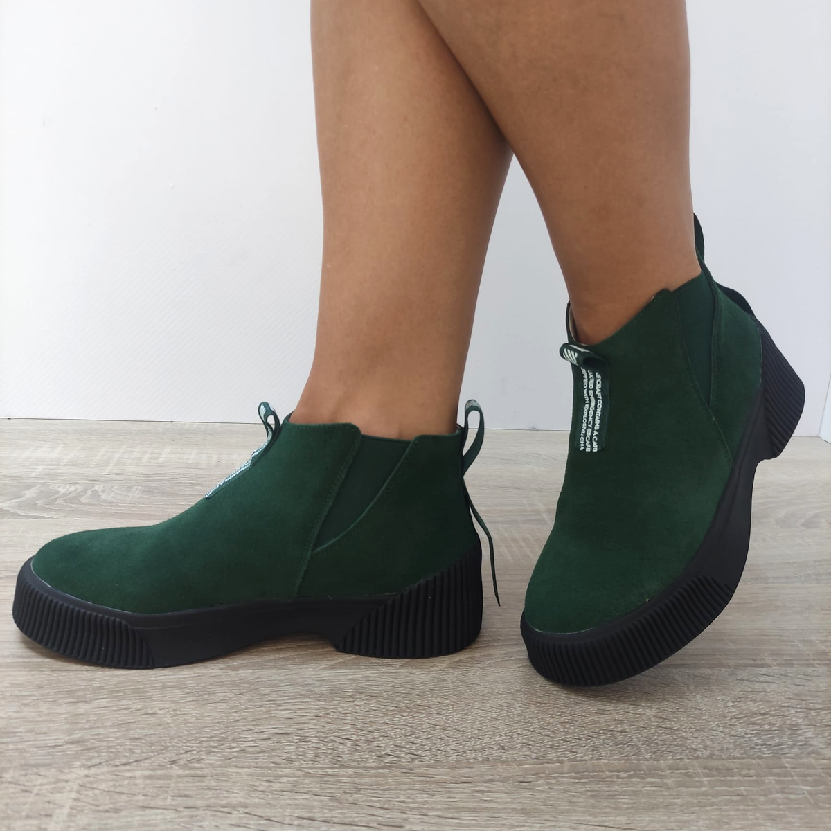 Ghete Casual Damă Feeling 906 Negru velur – Piele Întoarsă – vedere 6