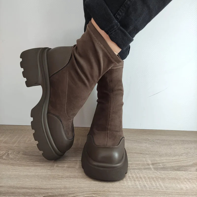GHETE CASUAL DAMA FORMAZIONE 7980-1 MARO KHAKI + VELUR - imagine 3