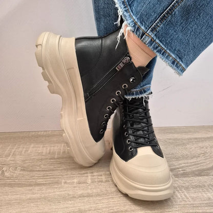 GHETE CASUAL DAMA FRANCO GERARDO 66081 NEGRE CU BEJ