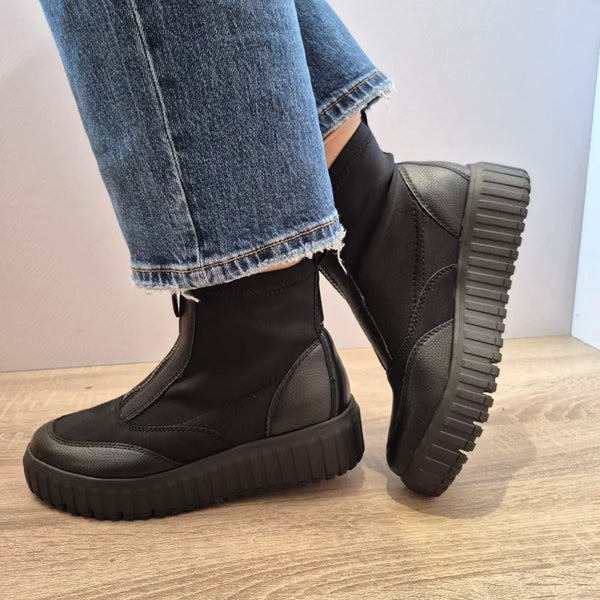 GHETE CASUAL DAMA JANA 25468-45 001 NEGRE - imagine 5