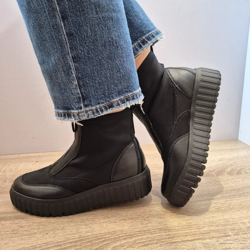 GHETE CASUAL DAMA JANA 25468-45 001 NEGRE - imagine 5
