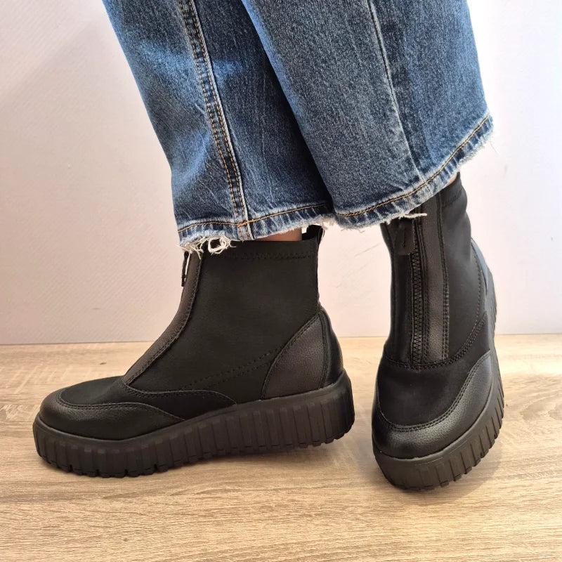GHETE CASUAL DAMA JANA 25468-45 001 NEGRE - imagine 2