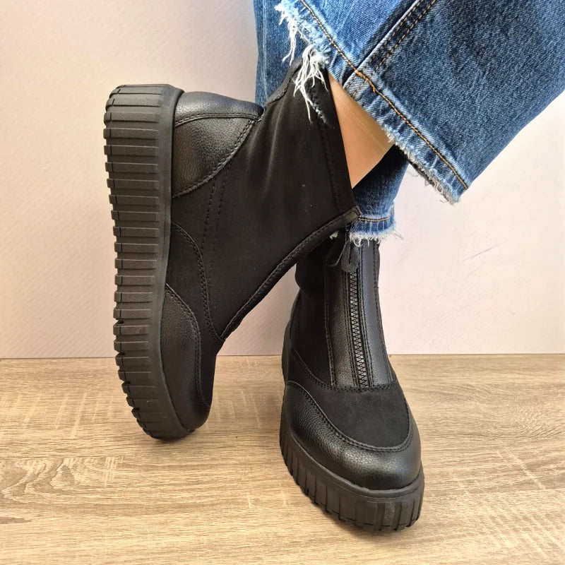 GHETE CASUAL DAMA JANA 25468-45 001 NEGRE - imagine 4