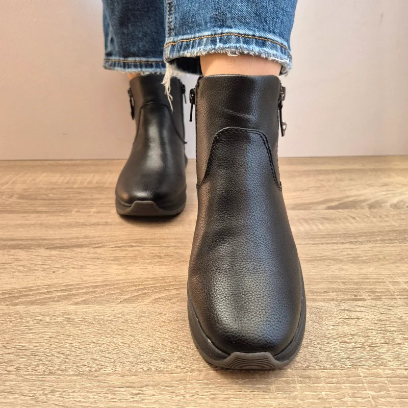 GHETE CASUAL DAMA JANA 25472-45 001 NEGRE - imagine 4