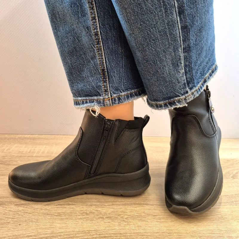 GHETE CASUAL DAMA JANA 25472-45 001 NEGRE - imagine 5