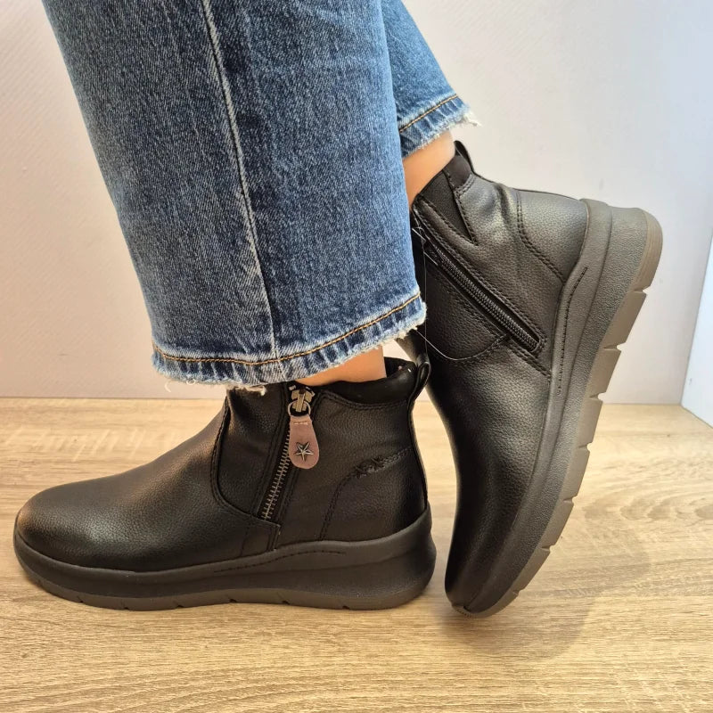 GHETE CASUAL DAMA JANA 25472-45 001 NEGRE - imagine 2