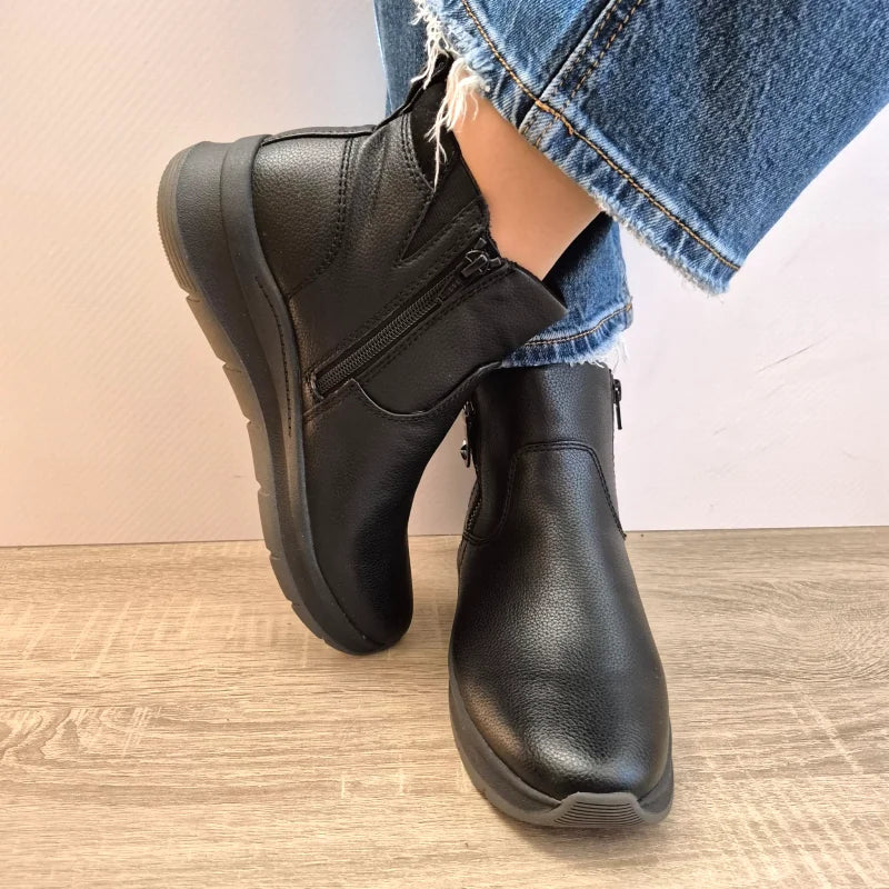 GHETE CASUAL DAMA JANA 25472-45 001 NEGRE - imagine 3
