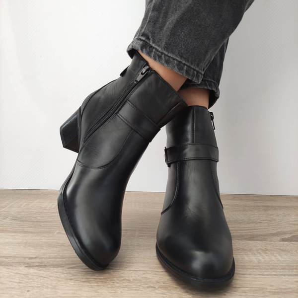 Ghete Casual Damă NICOLIS 141410 Negru – Piele Naturală – vedere 3