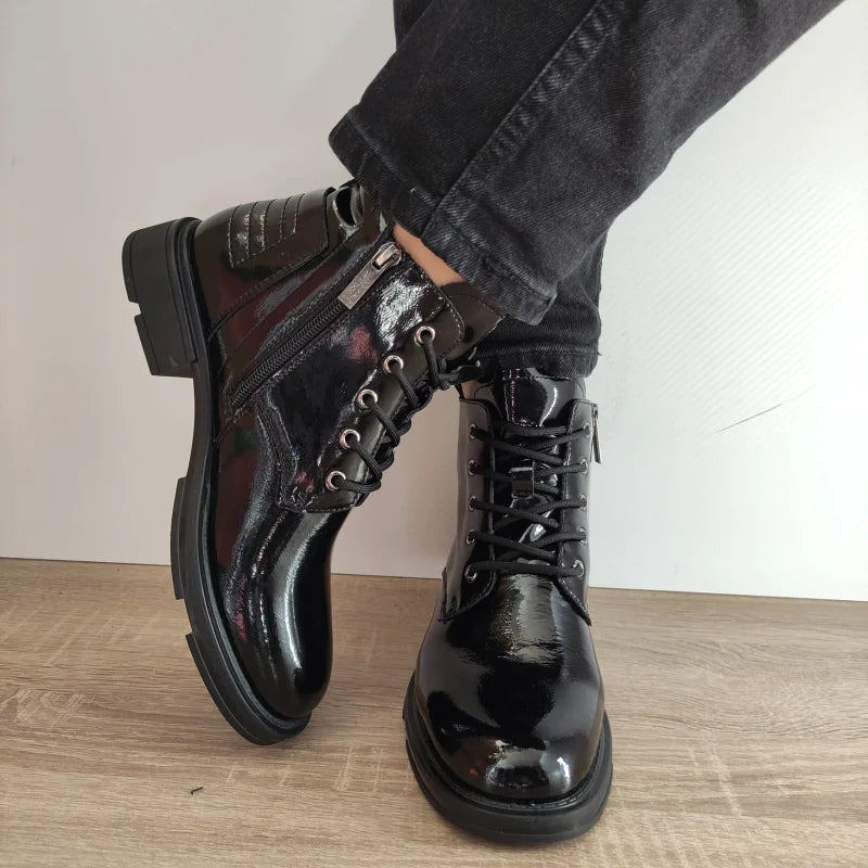 GHETE CASUAL DAMA PASS 150067D 01-L NEGRE LAC - imagine 3