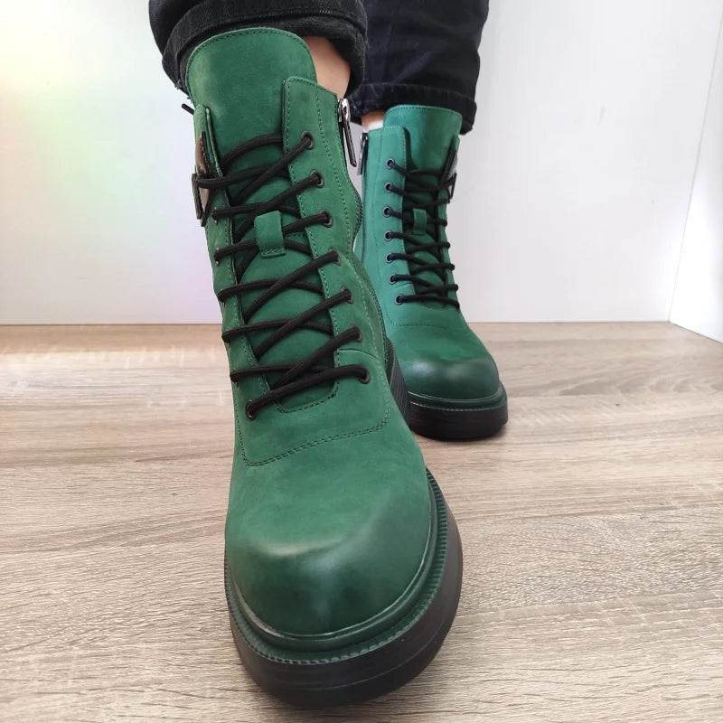 GHETE CASUAL DAMA PASS 50036B 06-N VERDE NUBUCK - imagine 3