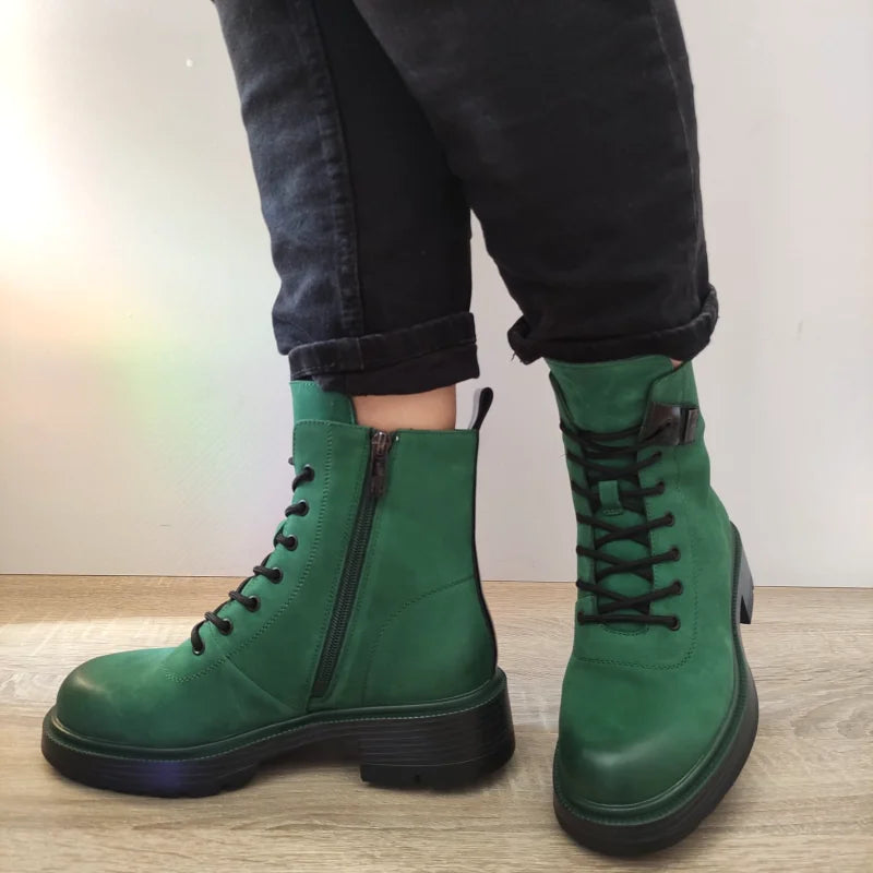 GHETE CASUAL DAMA PASS 50036B 06-N VERDE NUBUCK - imagine 5