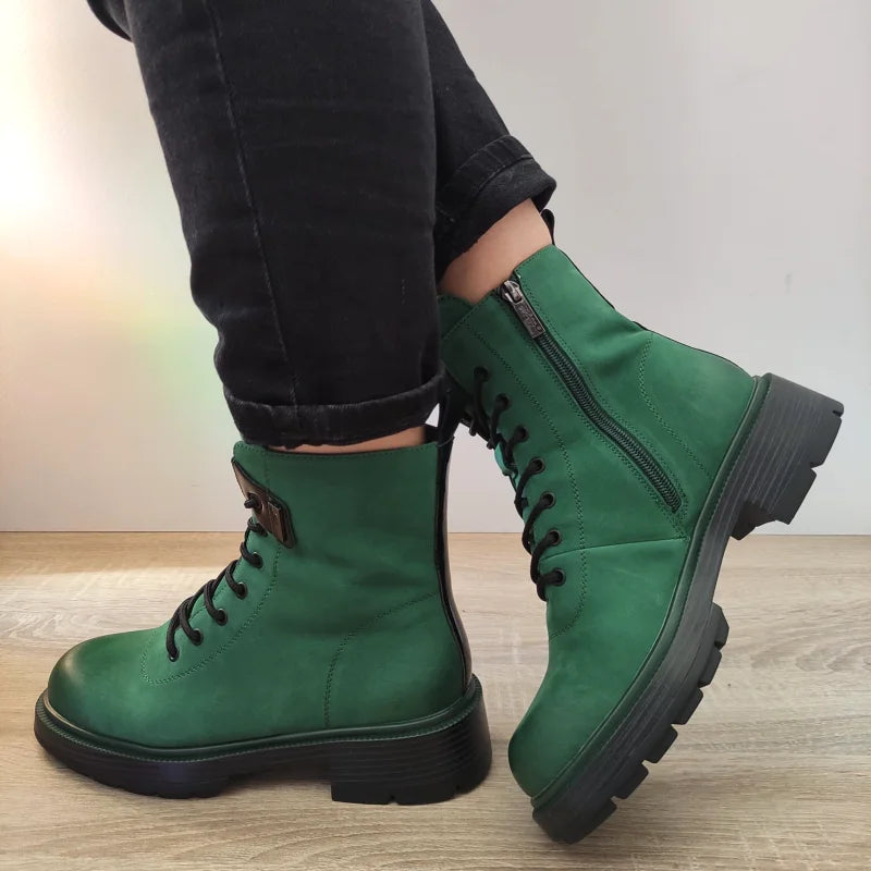 GHETE CASUAL DAMA PASS 50036B 06-N VERDE NUBUCK - imagine 2