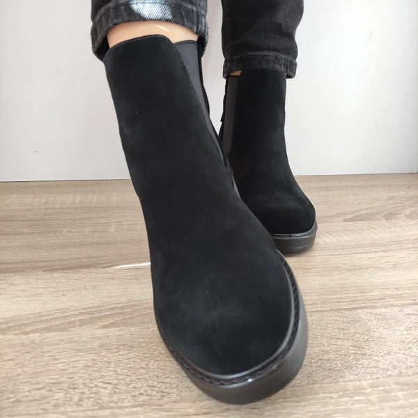 GHETE CASUAL DAMA PASS 550006A 01-I NEGRE VELUR - imagine 5