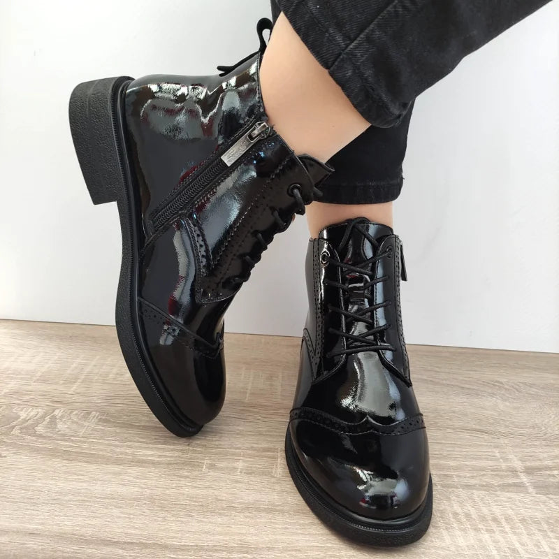 GHETE CASUAL DAMA PASS 550022B 01-1 NEGRE LAC - imagine 5