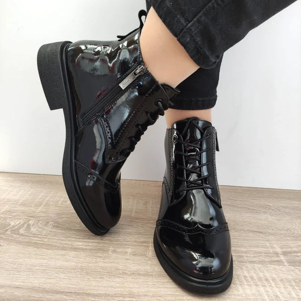 GHETE CASUAL DAMA PASS 550022B 01-1 NEGRE LAC - imagine 5