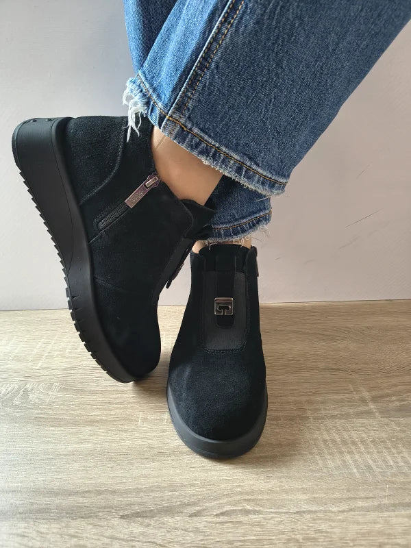 GHETE CASUAL DAMA PASS 70004A 01-I NEGRE VELUR - imagine 4