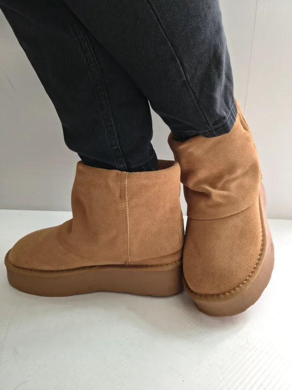 GHETE CASUAL DAMA PASS 870003B 04-I CAMEL VELUR - imagine 2