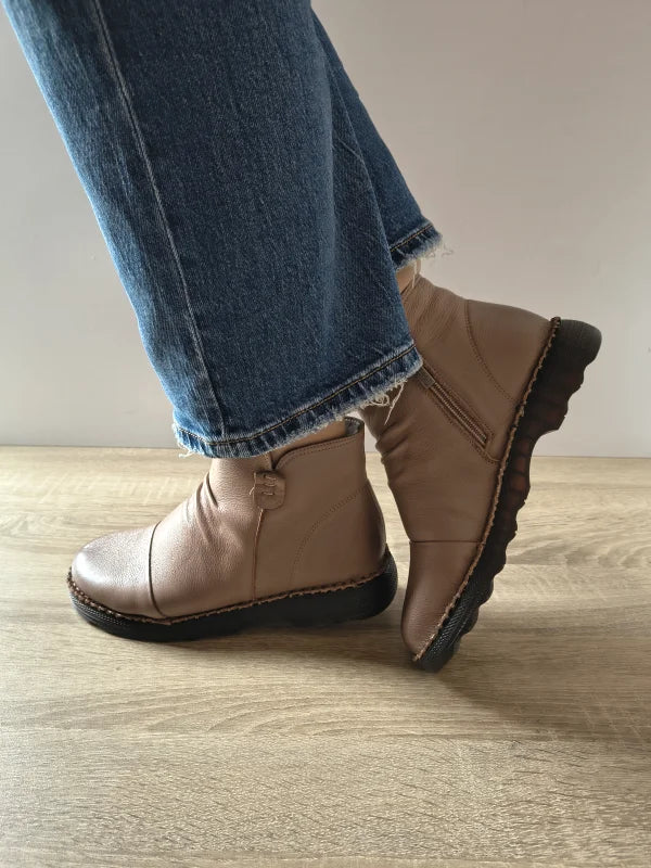 GHETE CASUAL DAMA PASS 870027C M2-N CAMEL (GREJ) - imagine 3