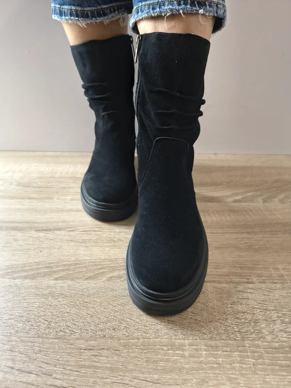 GHETE CASUAL DAMA PASS 870033B 01-I NEGRE VELUR - imagine 3