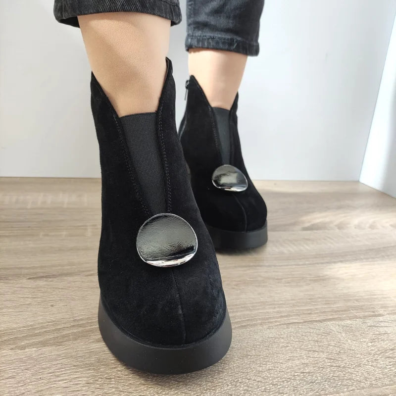 GHETE CASUAL DAMA PERLLA 1607-3 NEGRE VELUR - imagine 5
