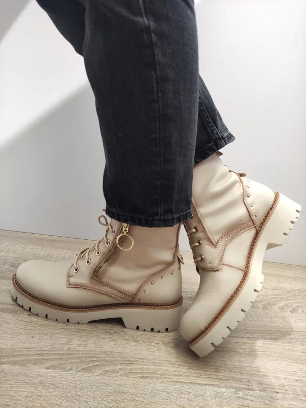 GHETE CASUAL DAMA PIKOLINOS W6S-8619 BEJ MARFIL - imagine 2