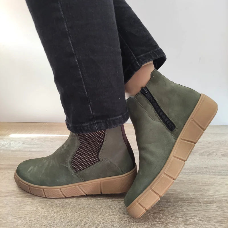 GHETE CASUAL DAMA REMONTE D1T71-54 VERDE NABUCK - imagine 4