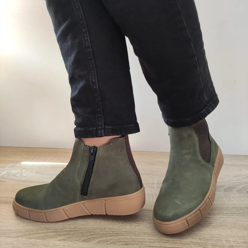 GHETE CASUAL DAMA REMONTE D1T71-54 VERDE NABUCK - imagine 2