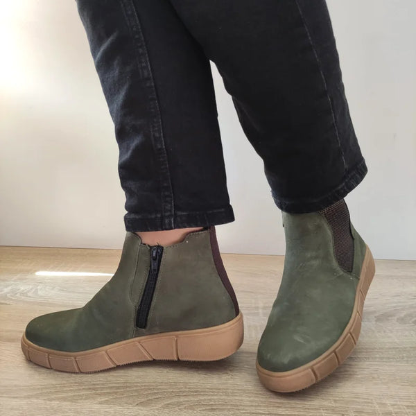 GHETE CASUAL DAMA REMONTE D1T71-54 VERDE NABUCK - imagine 2
