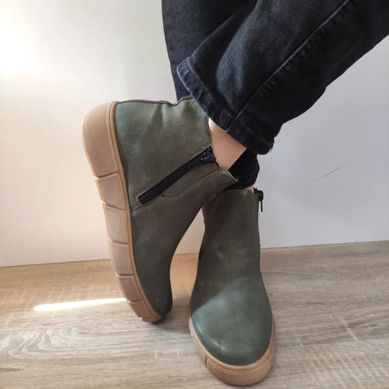 GHETE CASUAL DAMA REMONTE D1T71-54 VERDE NABUCK - imagine 3