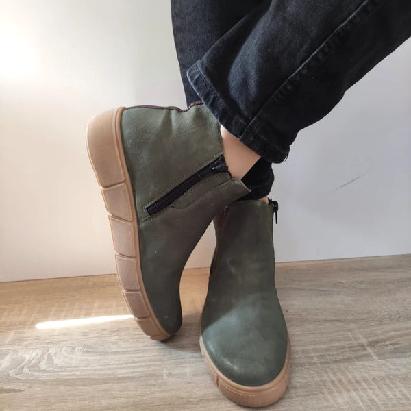 GHETE CASUAL DAMA REMONTE D1T71-54 VERDE NABUCK - imagine 3