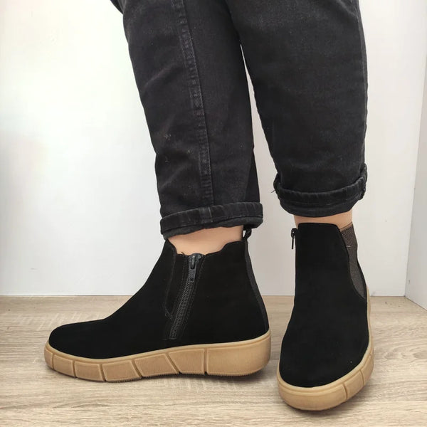 GHETE CASUAL DAMA REMONTE D1 T71-00 NEGRE VELUR - imagine 4