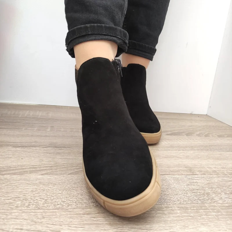 GHETE CASUAL DAMA REMONTE D1 T71-00 NEGRE VELUR - imagine 5