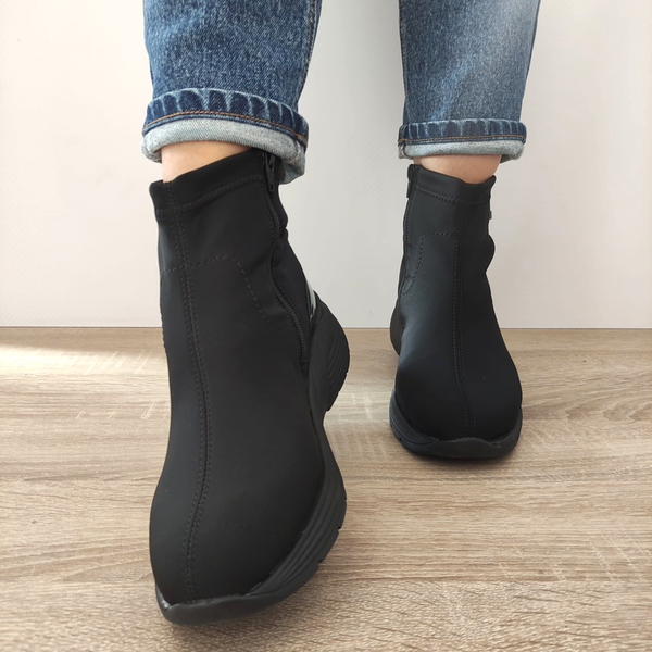 GHETE CASUAL DAMA REMONTE D6677-03 NEGRE - imagine 5