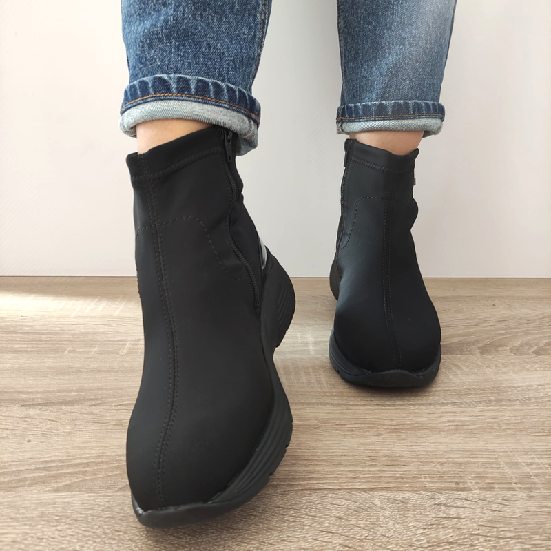 GHETE CASUAL DAMA REMONTE D6677-03 NEGRE - imagine 5