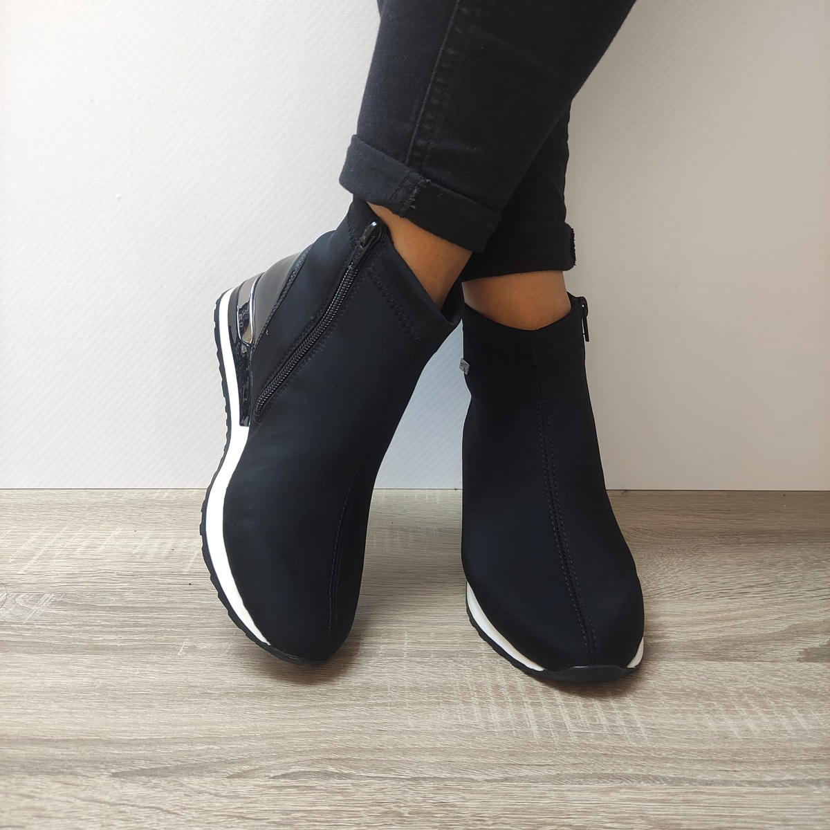 GHETE CASUAL DAMA REMONTE R2571-02 NEGRE - imagine 4