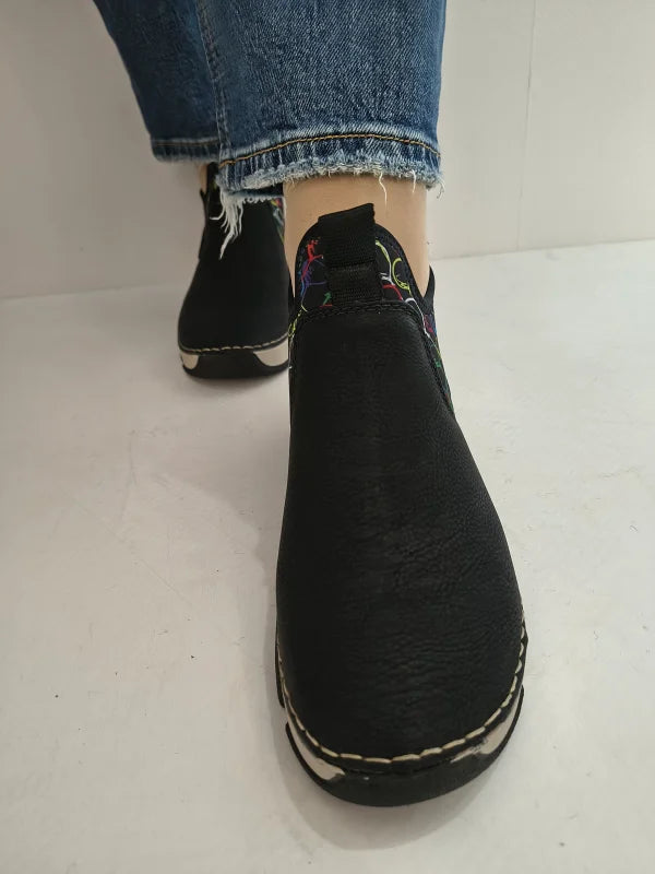 GHETE CASUAL DAMA RIEKER 45957-00 NEGRE + COLOR