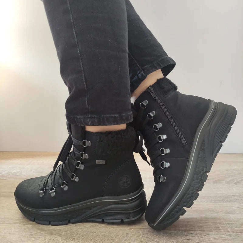 GHETE CASUAL DAMA RIEKER 48034-00 NEGRE - imagine 2