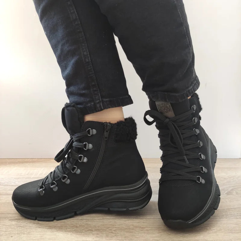 GHETE CASUAL DAMA RIEKER 48034-00 NEGRE - imagine 3