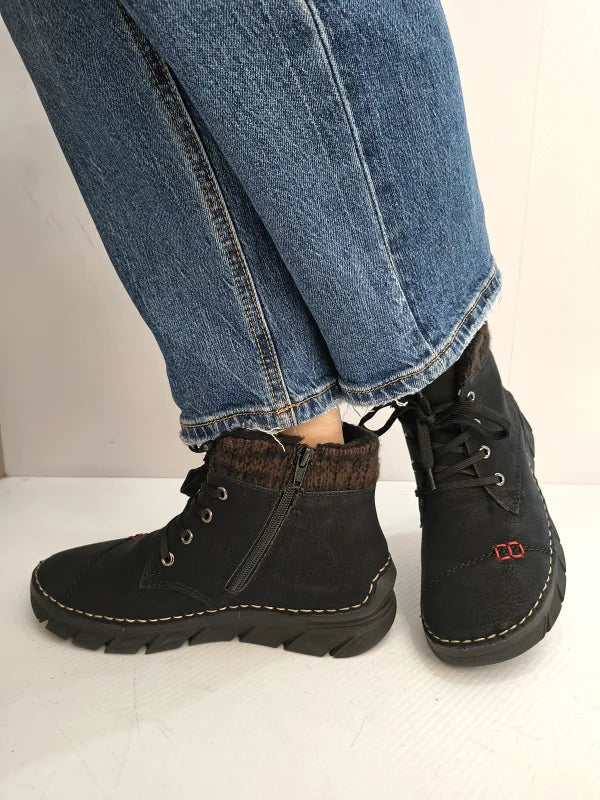 GHETE CASUAL DAMA RIEKER 55031-00 NEGRE - imagine 2