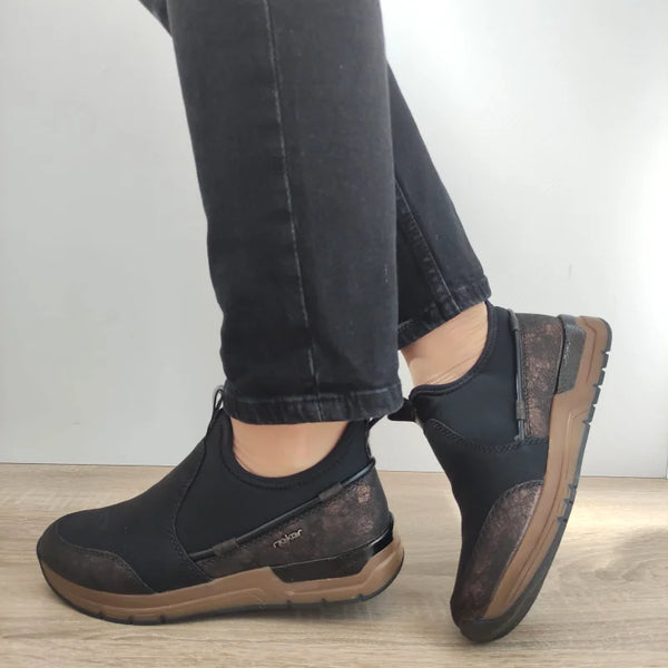 GHETE CASUAL DAMA RIEKER 58954-00 NEGRE - imagine 2